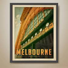 Flinders Street Station Under The Clocks Australian Travel Poster Melbourne Travel Poster Melbourne Print Travel Posters Australian Travel Posters Australia
