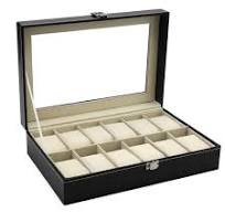 Hedume 12 Slot Leather Watch Box Display Case Organizer with Framed Glass  Lid Elegant Contrast and Removable Pillow for Men and Women Watch and ...