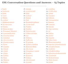 Pilar S Classroom Esl Conversation Questions And Answers 75 Topics