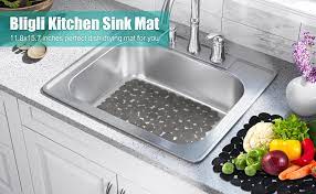 To clean rubber kitchen sink mats. Amazon Com Pebble Sink Mat Bligli Pvc Eco Friendly Kitchen Adjustable Dish Drying Mats Sink Protector Liner Pad 15 8 X 11 8 Inch 2 Pack Grey Home Kitchen