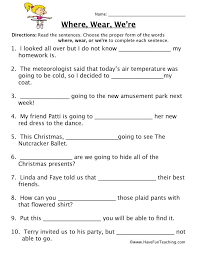 Where Wear We Re Homophones Worksheet In 2020 Homophones Worksheets 2nd Grade Worksheets Reading Comprehension Worksheets