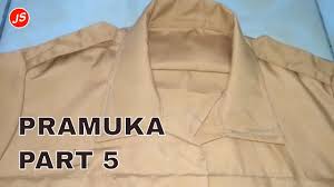 Ambil ujung kiri atas dan kanan atas lalu lipat secara diagonal dan usahakan lipatan ini membentuk kerah baju. Menjahit Kerah Tutorial Seragam Pramuka Part 5 Youtube