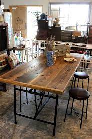 スツールも収納できちゃう 古材天板のテーブル リメイク家具 カフェやｓｈｏｐさんにオススメ home design diy cafe interior home decor