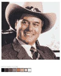 Make a perler bead portrait of JR Ewing