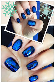 indigo polish with blue nail foil design blue nails nail designs manicure