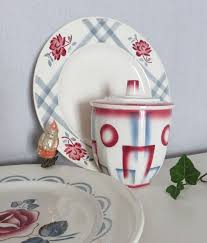 Sucrier Numerote Art Deco En Faience De Digoin Sarreguemines Vaisselle Ancienne Vaisselle Art Deco