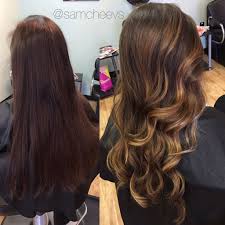 Before And After From Virgin Brown Hair To Golden Honey Chocolate Brown Highlights Balayage Ombre Hair Curly Hair Styles Naturally Honey Hair