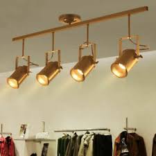 Industrial 4 Led Ceiling Lamp Gold Finish Track Lighting Led Spotlight Fixture 761780092677 Ebay