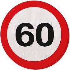 20x Zestig 60 Jaar Feest Servetten Verkeersbord 33 Cm Rond Verjaardag Jubileum Fun En Feest