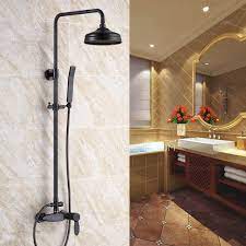 No cutting, drilling or tools necessary to install rod. Fashionable Oil Rubbed Bronze Exposed Bathroom Shower Faucets