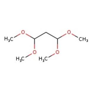 Chemical structure of 1,1,3,3-Tetramethoxypropane (Malonaldehyde Tetramethyl Acetal), AI generated