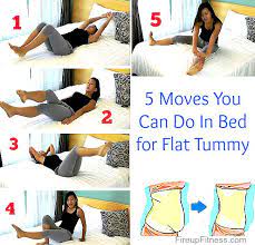 5 moves for flat tummy you can do in your bed tummy workout stomach workout bed workout