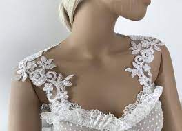 White Ivory Champagne Lace Detachable Straps Wedding Dress Straps Ivory Lace Bridal Strap Shoulder Epaulettes Cap Sleeve