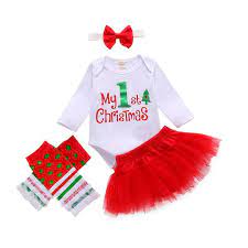 Hirigin 4pcs Newborn Baby Kids Girl Christmas Clothes Romper Tops Tutu Skirt Outfits Set 12 18m Walmart Com Walmart Com