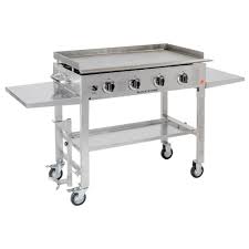 Blackstone 36 In 4 Burner Propane Gas Grill In Stainless Steel With Griddle Top Outdoor Kitchen Appliances Flat Top Grill Outdoor Kitchen