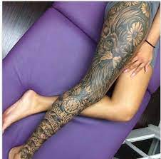 Female Leg Tattoo Legtattoo Liontattoo Lion Leg Tattoo Leg Tattoos Women Leg Sleeve Tattoo Leg Tattoos