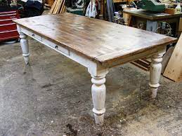 White Scrubbed Pine Farmhouse Table Rustic Farmhouse Table Farmhouse Table Decor Farmhouse Dining Table