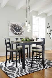 Mieres 5 pcs kitchen table set dining room table set for 4 kitchen counter with 4 bar height stools, for home︱farmhouse︱restaurant︱cafe, mdf top & steel frame (47 l x 23 w x 34 h) 4.2 out of 5 stars. Ashley Froshburg Grayish Brown Black 5 Pc Square Counter Height Dining Set On Sale At Lakeland Furniture Mattress Serving Antigo Minocqua And Rhinelander Wi