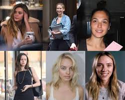 Tinted lip balm, a bit of glitter liner above her mascaraed lashes. Battle Of No Makeup Look Elizabeth Olsen Vs Jennifer Lawrence Vs Gal Gadot Vs Ana De Armas Vs Margot Robbie Vs Scarlett Johansson Celebbattles