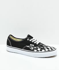 Black And True White Checkered Vans Vans Authentic Checkerboard Flame Black White Skate Shoes Zumiez In 2020 Skate Shoes Vans Skate Shoes Custom Vans Shoes