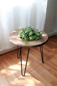 Succulent Side Table Planter Handmade With Planter Insert Steel Hairpin Legs Handmade Table Modern Round T Planter Table Handmade Table Side Table Wood