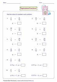 equivalent fraction worksheets fractions worksheets equivalent fractions finding equivalent fractions