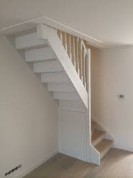 Dense White Staircase With Oak Steps Mounted In Ursem Attic Loft Loft Staircase House Stairs