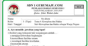 Selain untuk sekolah dasar namun bisa juga digunakan untuk kalian yang sekolah di madrasah ibtidaiyah (mi). Soal Penilaian Harian Uh Kelas 3 Tema 4 Kurikulum 2013 Revisi 2018 Guru Maju