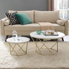 Modern Nesting Coffee Table Set White Marble Gold Rc Willey Furniture Store Nesting Coffee Tables Living Room Accent Tables Coffee Table