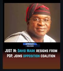 A former Senate President, Senator David Mark, has formally resigned his  membership of the Peoples Democratic Party, citing deepening internal  divisions and unresolved leadership crises, Punch reports. In a letter  dated June