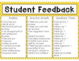 Student Feedback Anchor Charts Handouts And Organizer