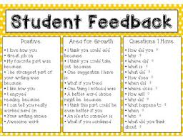 student feedback anchor charts handouts and organizer