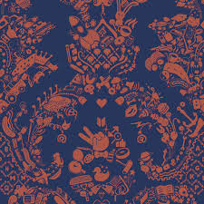 There are 9,143 modern orange fabric for sale on etsy, and they cost. Contemporary Wallpaper New World Damask Purple And Orange Mineheart Nonwoven Fabric Damask Fabric Look
