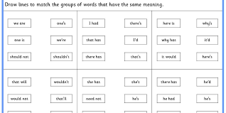 A superb set of spelling, punctuation. Matching Contractions Ks1 Spag Practice Classroom Secrets