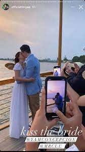 Ikinasal na ang aktres na si yam concepcion sa kanyang non showbiz boyfriend na si miguel cuunjieng. Vz J3ted8z05qm