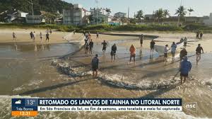 Lanço de tainha é retomado no Litoral Norte de SC