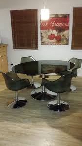 Green lucite tulip chair by daystrom vintage 1970s. Id Black Lucite Glass Tulip Style Dining Room Set Mid Century
