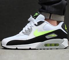 Nike Air Max 90 Essential White Volt Black Wolf Grey Nike Shoes Women Nike Air Max Nike Boots