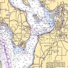 Washington Mukilteo Puget Sound Nautical Chart Decor