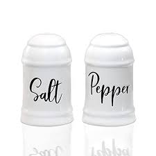 Why dark colors work in most kitchens Home Acre Designs Collection Salt And Pepper Shakers Farmhouse Kitchen Decor Ceramic Salt Shaker White Salt And Pepper