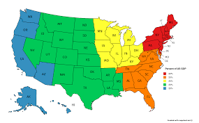5 Regions In The Usa With Equal Gdp Made With Mapchart Net