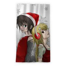 Anime pictures and wallpapers for everyone! Santa Boy And Girl With Snowflake Background Anime Style Sheer Window Curtain Pixers We Live To Change