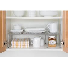 Seville Classics Iron Slat Expandable Kitchen Counter And Cabinet Shelf Satin Pewter Kitchen Cabinet Shelves Kitchen Drawer Organization Cabinet Organization