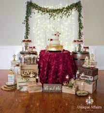 Beautiful Gold And Maroon Wedding Cake And Dessert Decor Event Design By Www Uniqueaffairsri Com Maroon Wedding Burgundy Wedding Cake Wedding Cakes Maroon