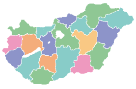 Magyarország régiói, megyéi és megyeszékhelyei diagram. Terkep Magyarorszag Megyek