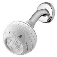 Waterpik 4 Spray 3 3 In Single Wall Mount Fixed Shower Head In White Fixed Shower Head Massage Shower Head Shower Heads