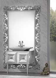 Kraus glass sinks are made from tempered glass, which is made stronger using a special thermal method (being treated with extremely high heat and then the resulting tempered glass is significantly more robust than regular glass, which is why it's commonly used in sinks and bathroom countertops. Casa Padrino Luxury Baroque Bathroom Set Silver Washstand With Sink And Wall Mirror Ornate Bathroom Furniture In Baroque Style