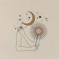 Colorblokc Sun Moon Print Moon Art Vintage Inspired Art Moon Drawing