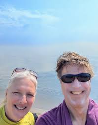 A quick, cool swim to the lighthouse with an old friend