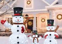 Amazon.com: kemooie 3 Pcs 3D Lighted Christmas Snowman ...